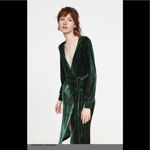Zara Crushed Velvet Wrap Dress
